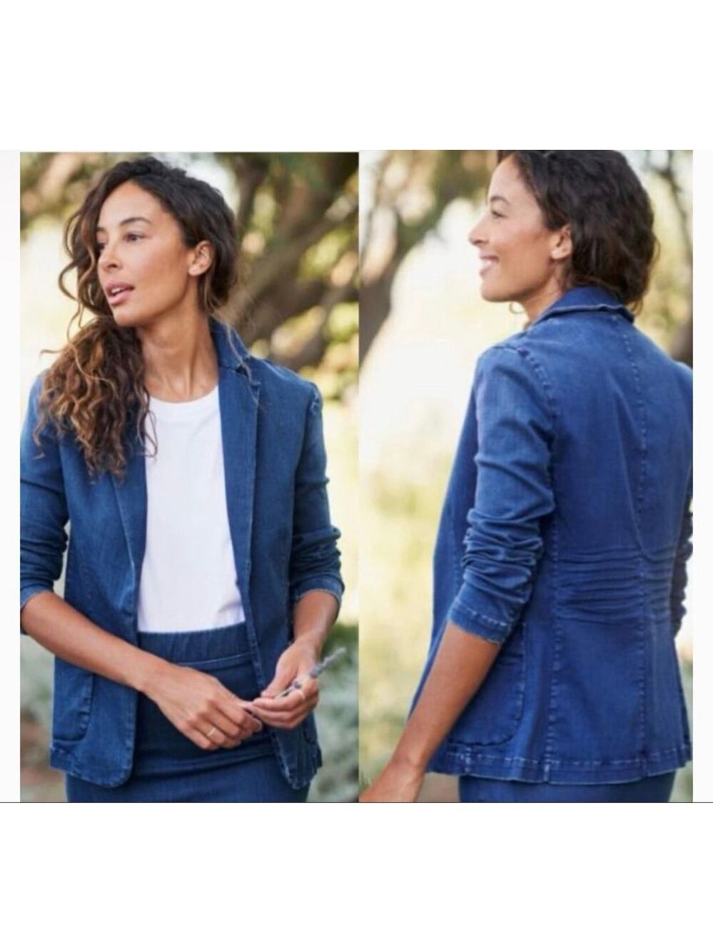 NWOT Frank & Eileen Blue Dublin Blazer XXS-XS-S 17.5in p to p 24in length